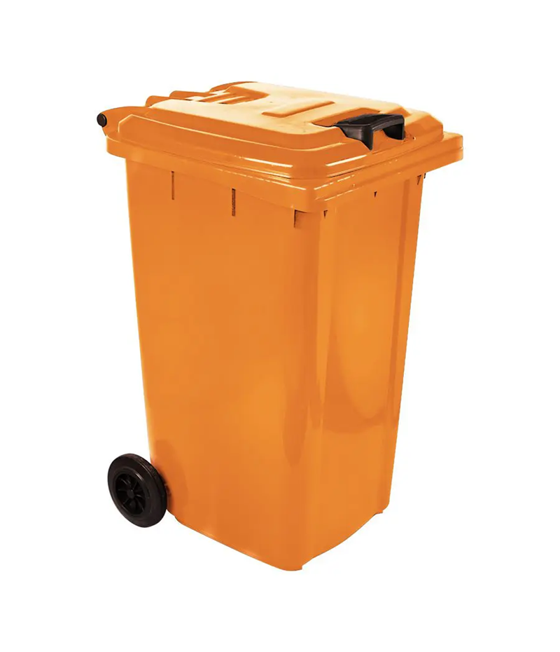 DB-240-OR-SABS-B 240 Litre Wheelie Bin - SABS - Orange - Image 1