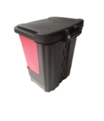 60L Divided Dustbin - Red - Image 3