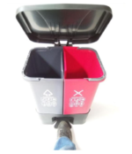 60L Divided Dustbin - Red - Image 4